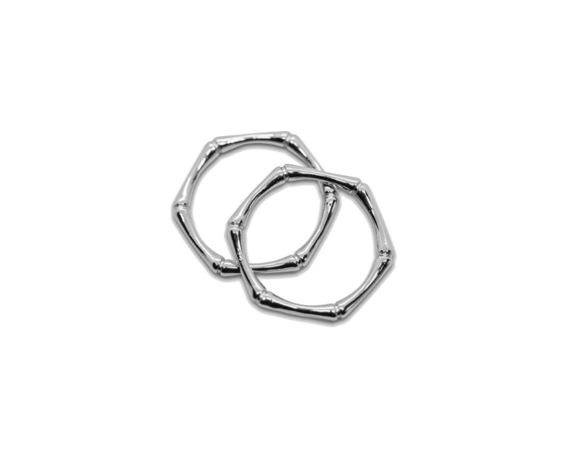 Кольцо шестиугольное без дополнительных отверстий; цвет серебро, 20мм